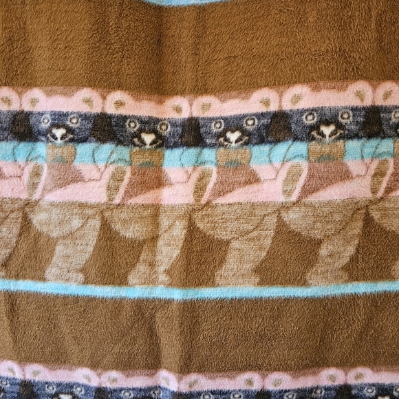 Biederlack Vintage Dancing Teddy Bear Acrylic Blanket Made in USA 54" x 72" - Picture 7 of 12